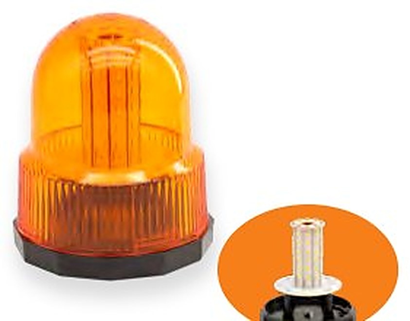 HY-303 LED Strobe Beacon 30W Amber 60 LED Dome Flange Mount Truck Forklift ECE R65 CE