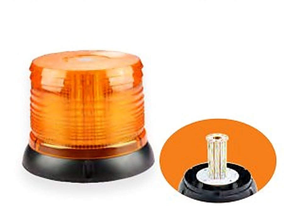 HY-304 LED Strobe Beacon 30W Amber Double Flash Rotating Warning Light Flange Truck ECE R65