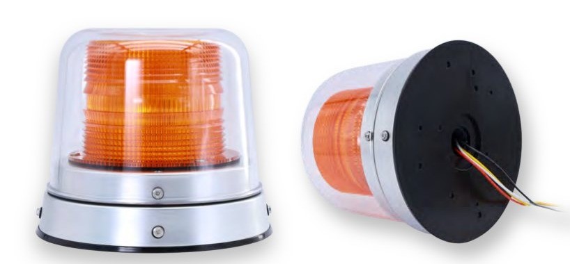 HY-413 LED Xenon Strobe Beacon 60W 12-48V Sync 3 Bolt Flange Mount Truck Tractor ECE R65