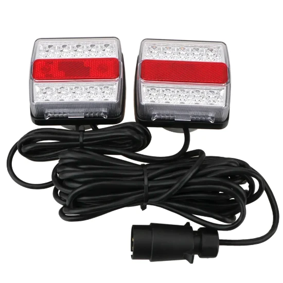 1 Set Magnetic Trailer Tail Light Kit 12v 16 Led Rear Indicator Brake Reflector Number Plate Powerful Magnet Easy Fit